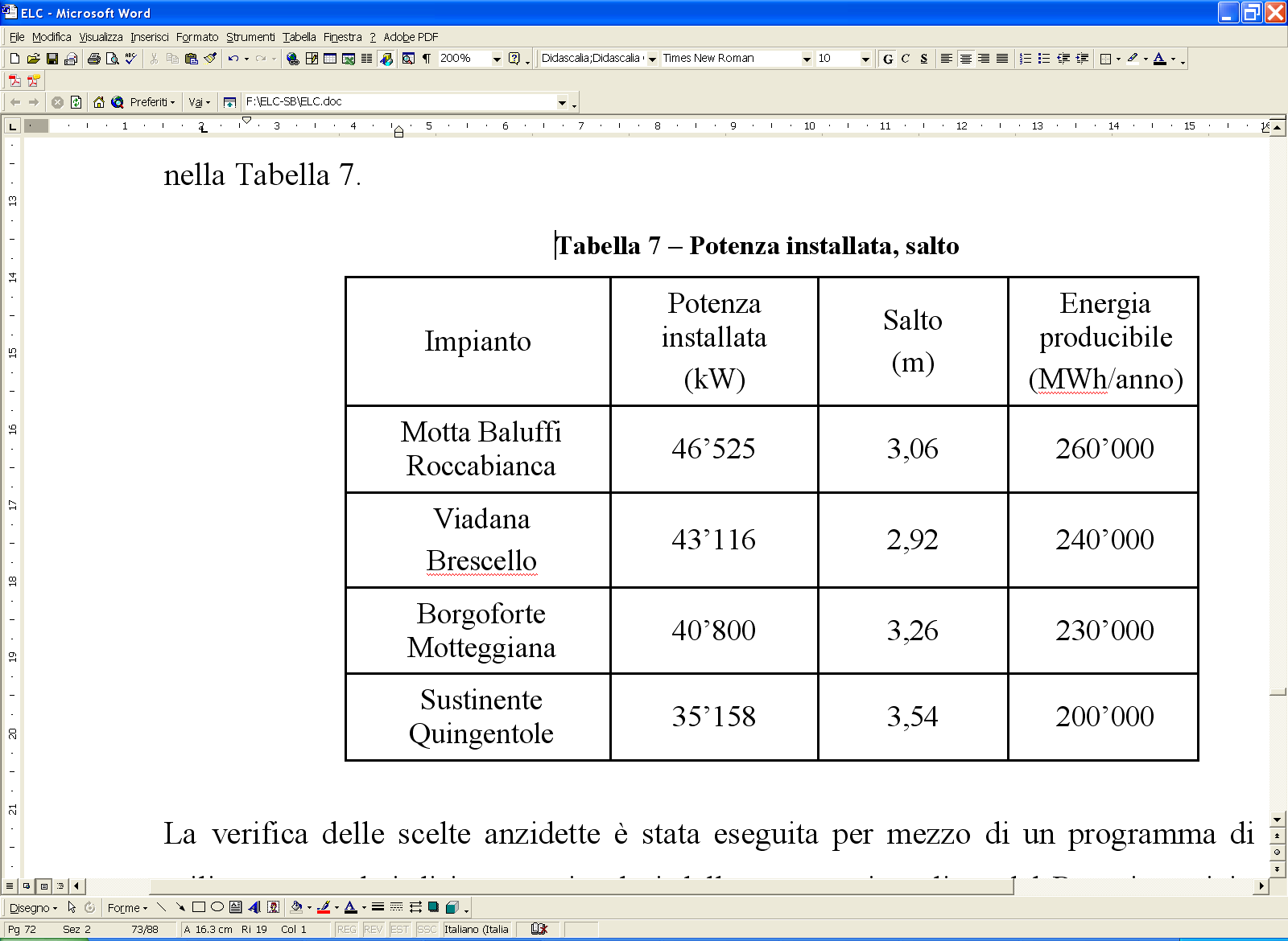 OBIETTIVO 3: produzione di energia idroelettrica da fonte rinnovabile Dichiarazione degli Enti Locali nell ambito del World Water Forum Messico 2006/Istanbul 2009 (20% / 20% / 20%): - riduzione della