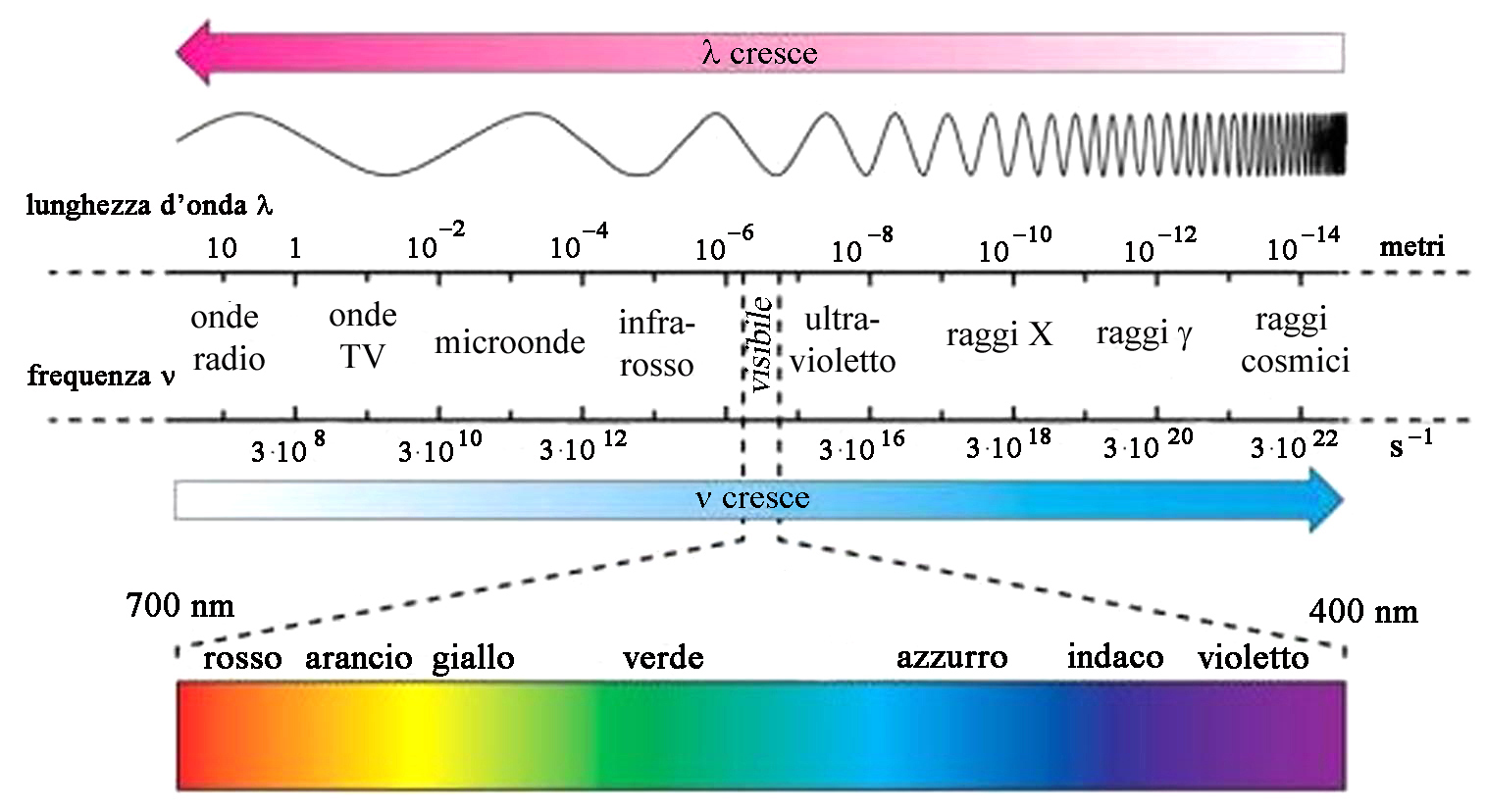 Spettro elettromagnetico Le radiazioni luminose hanno energie 1,5 ev 3 ev I raggi ultravioletti 3 ev