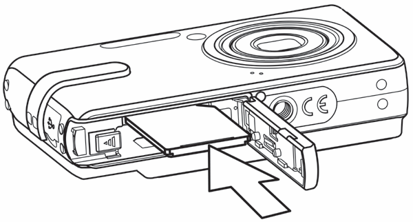 Inserimento di una scheda di memoria Con la fotocamera digitale e possibile utilizzare una Scheda SD.