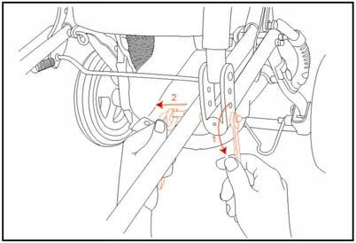 Rimuovere entrambi i tubi dello schienale (destro e sinistro). Lo schema a destra indica tre diverse regolazioni della posizione.