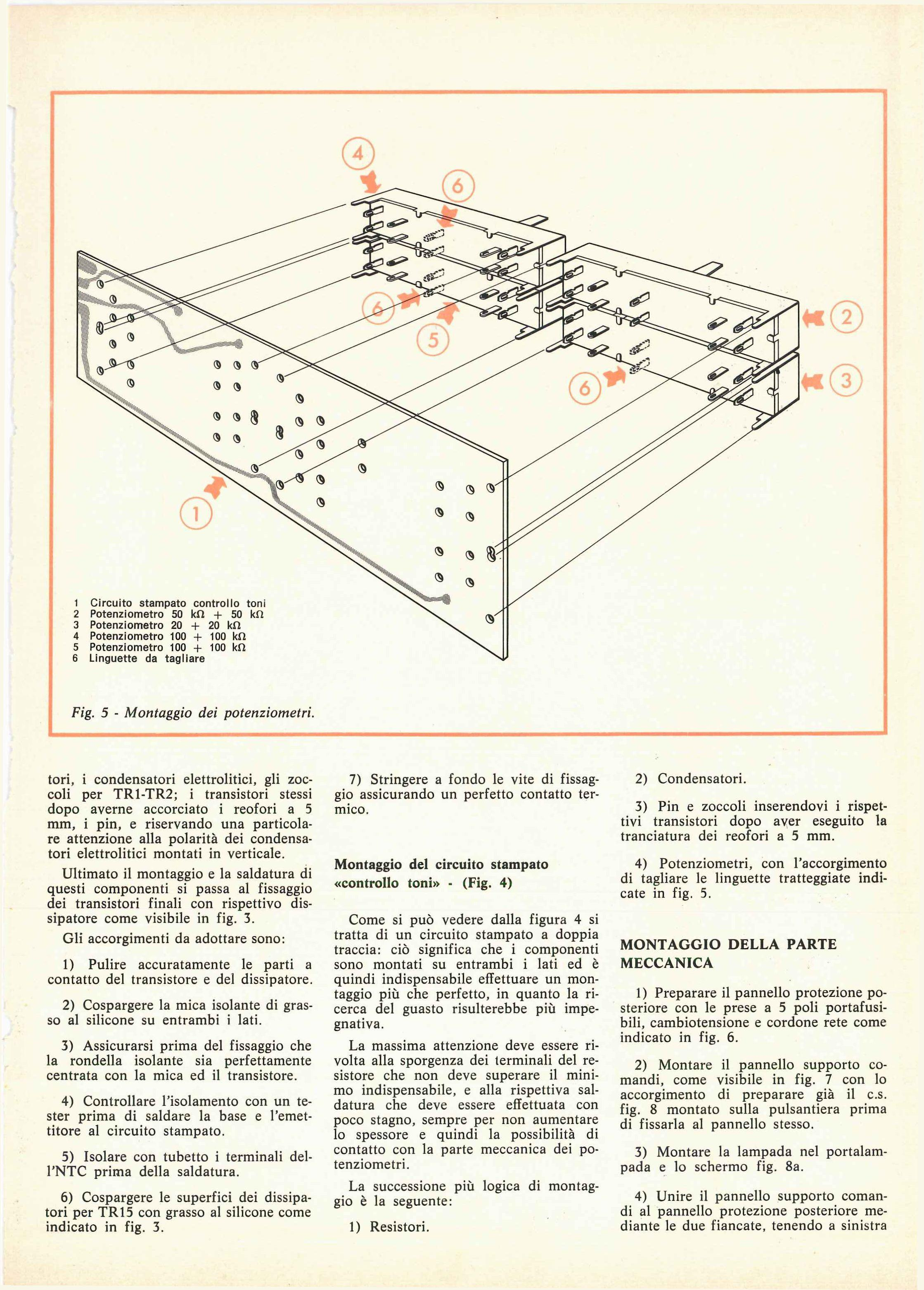 Fig. 5 - Montaggio dei potenziometri.