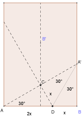 La divisione in tre parti uguali del lato corto A4 1 2 3 A A D 1 B 3 ACD