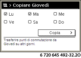 Impostare la temperatura per una sezione temporale Aprire il menu per adattare un programma orario per il riscaldamento ( pag. 19).