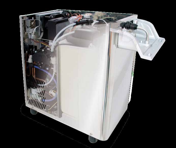 6 Tecnologia Technology La gamma degli impianti di refrigerazione e gasatura acqua microfiltrata Sodastream Professional si contraddistingue per: Sistema di raffreddamento diretto, ad alta