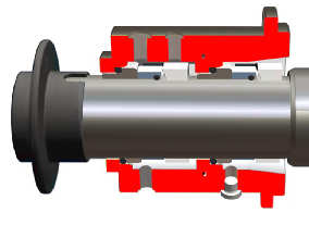Tenuta Meccanica Singola + Quench Q0K9 In accordo alle specifiche della tenuta meccanica singola, il flussaggio non in pressione, rende adatta tale tenuta nelle pompe con senso di rotazione inverso