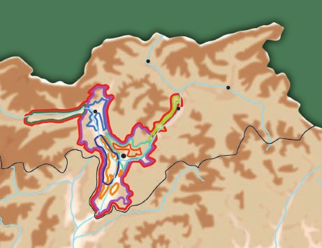 Adige f di ANNA RAINOLDI Vipiteno b Merano d a c Adige 2 3 e BOLZANO Isarco Isarco Rienza Bressanone a b c d e f 2 3 Brunico LE 3 DOC LEGENDA Il quadrato colorato indica la zona di un vino Docg 2 Il