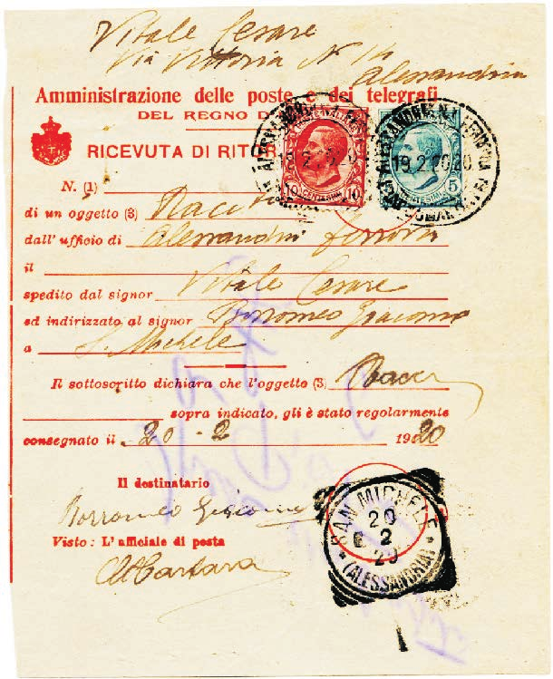 2 Regno d Italia Tariffa: II periodo 1.3.1919-31.3.1920 c.