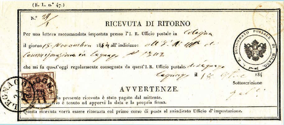 1 Stati preunitari Regno Lombardo Veneto: Mod. R.l. n.