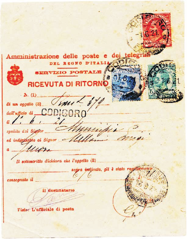 3 Regno d Italia Tariffa: III periodo 1.2.1921-31.12.1922 c.