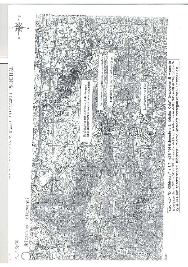 2 S.P. 37 "Di Gibilrossa" e S.P. 38 "Di Belmonte e S.Cristina Gela". Intervento di messa in sicurezza della S.P. 37 "Di Gibilrossa" e del tronco intermedio della S.