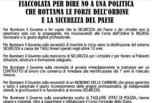 Tonelli, del COISP Franco Maccari e del SAPAF Marco Moroni, promotori e organizzatori della manifestazione.