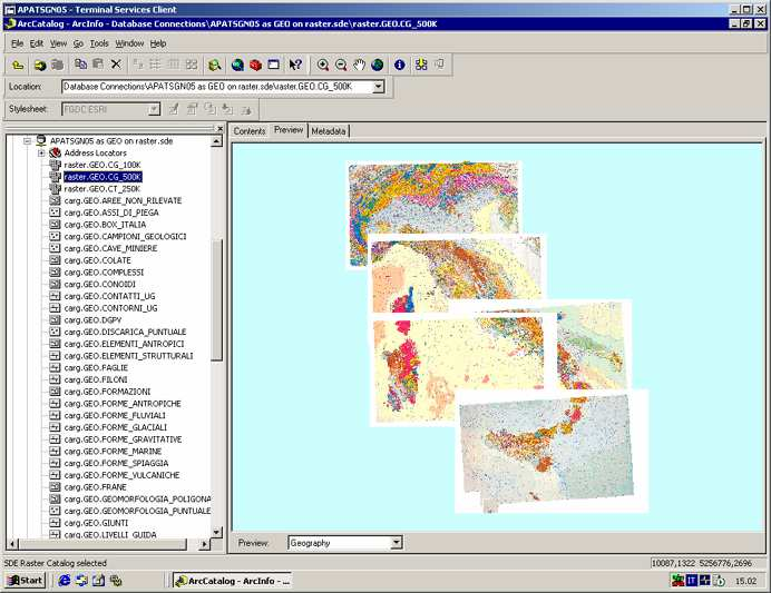 Raster Catalog della Carta Geologica d Italia