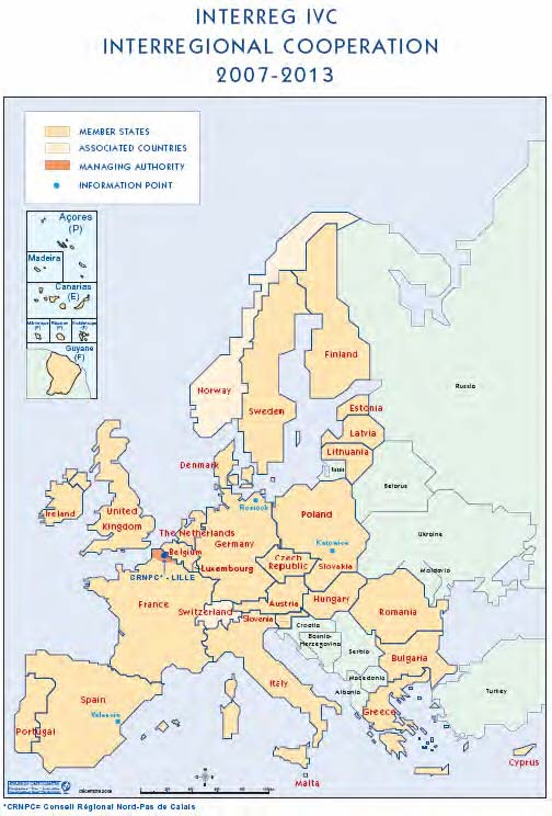 La cooperazione interregionale 2007-2013 INTERREG IV C Area del