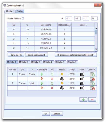 Building Layout Editor È possibile creare un immagine dettagliata dei locali consentendo agli utenti una visione immediata dello stato di ogni unità interna.