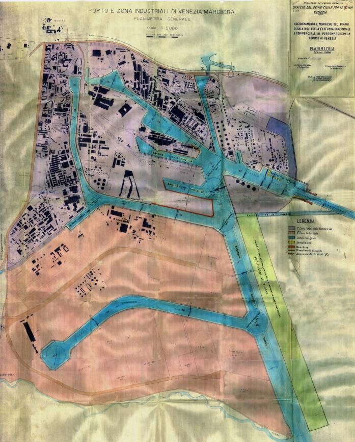 Il Piano Regolatore Portuale del 1965 Completamento di 1^ e 2^ zona industriale Inserimento del