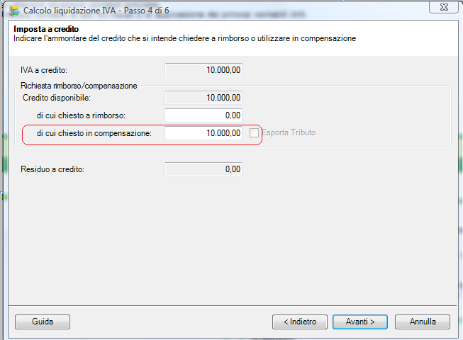 Eseguendo il calcolo della liquidazione IVA del I trimestre 2012 il credito iva sarà riportato interamente nel campo credito da liquidazione precedente e diventerà parte integrante del credito di