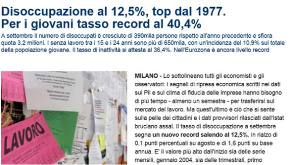 La Repubblica I numeri dell occupazione: l indagine sulle forze di lavoro Produce stime ufficiali sul mercato del lavoro in Italia E stata condotta con cadenza