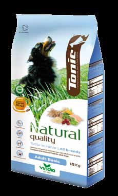 Adult Basic Alimento completo e bilanciato per cani adulti ricco di pollo CON PROBIOTICI MOS E FOS ALTA DIGERIBILITÀ 6 OMEGA La gustosa ricetta Tonic contiene tutti i nutrienti fondamentali per