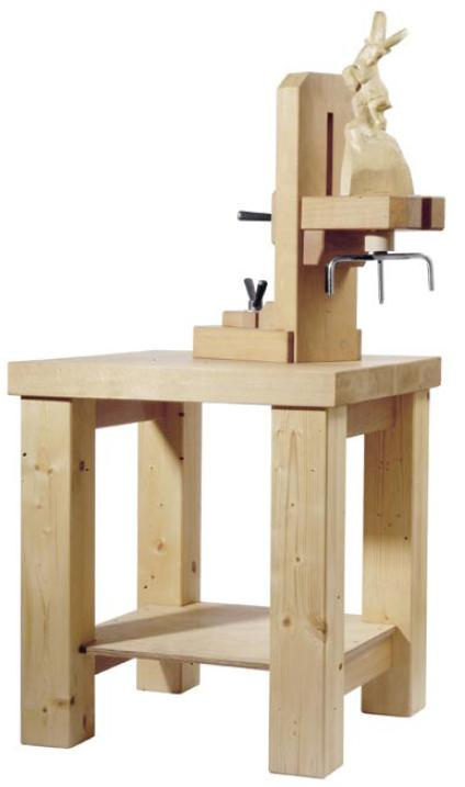 SUPPORTO AMORSA PER SCULTORE Piattaforma di nuova generazione in legno compensato, fermo per intagliatore incluso Può essere avvitato ad un banco da falegname, o in un tavolo da scultore.
