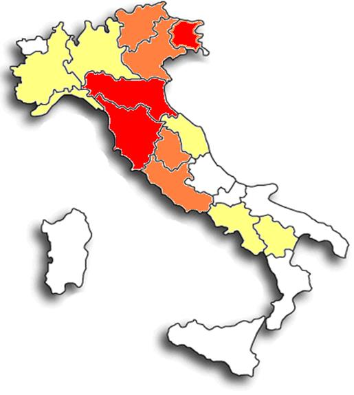 Centralizzazione/terziarizzazione in Italia Lombardia 1 centralizzazione; 2 terziarizzazioni Piemonte 2 esternalizzazioni Liguria 1 esternalizzazione Toscana 2 centralizzazioni Lazio 6