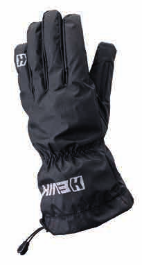 Inserto in microfibra per pulizia visiera. 100% waterproof glove covers with breathable membrane. Drawstring closure at the wrist. Internal thermic lining to increase protection from cold. Easy fit.
