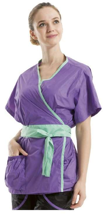 Camice in Nylon Idrorepellente Viola con bordi turchese CAMICE NYLON Codice Taglia