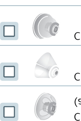 Click Dome doppia Gli auricolari standard si possono facilmente sostituire.