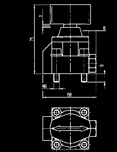 6910-11 Valvola direzionale con tenuta a sede manuale 3/2 per raccordo O-ring, Pressione d esercizio max.