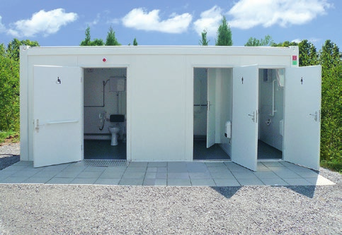 Prefabbricato modulare ad uso WC da 20, disabili / uomini / donne Vista