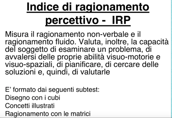 Valutazione operatività globale (WISC IV) Cosa