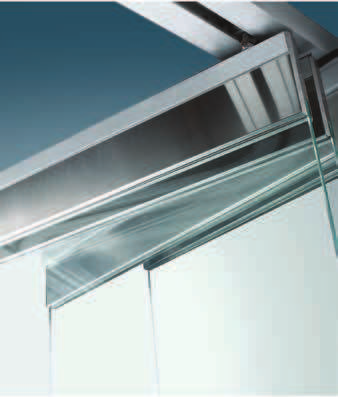 Sezione tecnica Technical information DS-RD Per pannelli in vetro monolitico o stratificato con zoccoli superiore e inferiore. DS-RD For monolithic or laminated glass panels with top and bottom rails.