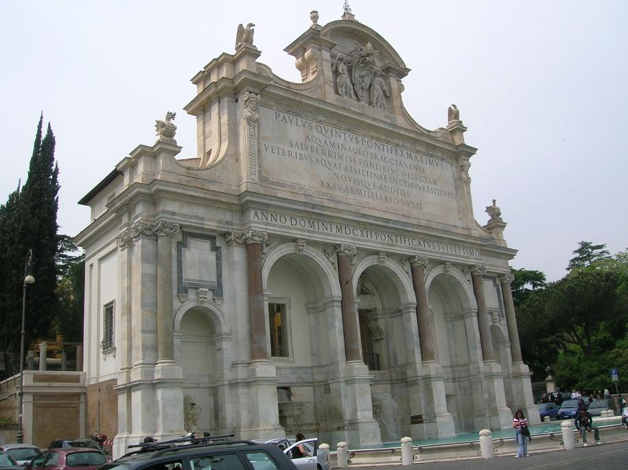 Il Fontanone del Gianicolo venne realizzato per volontà di Paolo V Camillo Borghese, tra il 1608 e il 1612, e