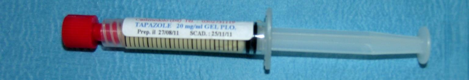 Metimazolo in gel PLO Preparazione galenica Metimazolo (Tapazole ) 25 mg/ml di gel PLO Pluronic Lecithin