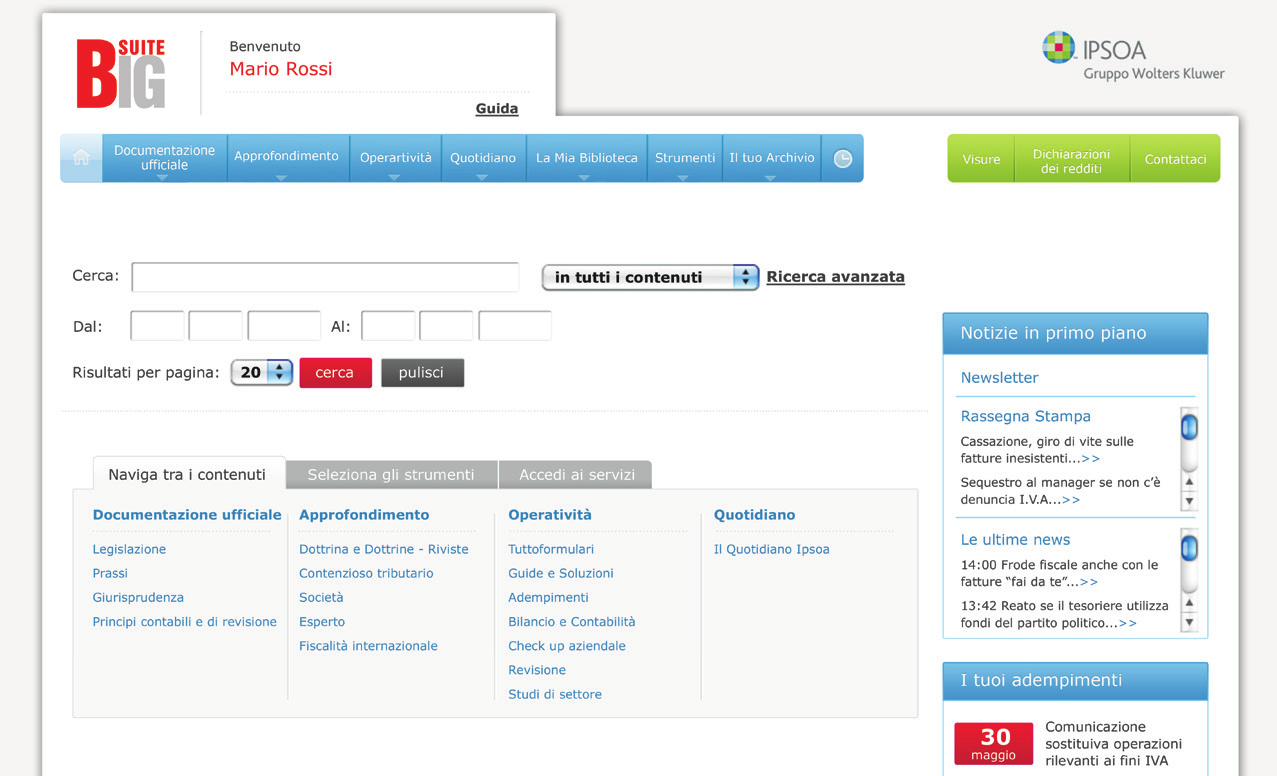 credenziali utilizzate per la registrazione al