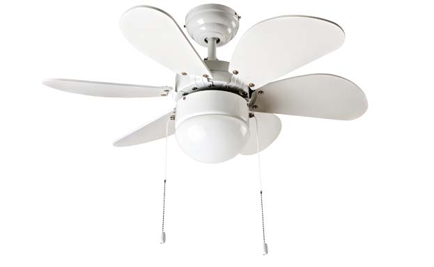 Telecomando a onde radio incluso. Metal polished chrome ceiling fan, 3 blades with glass light kit 1xE27 max 60W. Radio remote control included. Ø 76 x H.