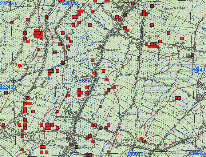 5 Fig.2 Estratto da carta geologica d Italia Foglio 223 Ravenna AES8a corrisponde all unità Modena mentre le frecce indicano i principali paleoalvei del fiume Lamone.