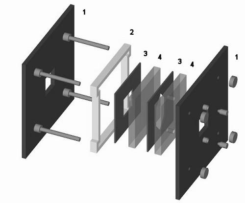 1: telaio 2: guarnizione 3: distanziatori 4: finestre di alogenuro campionamento di gas: si utilizzano celle cilindriche di 5-10 cm, con finestre trasparenti all IR in alogenuro alle estremità,