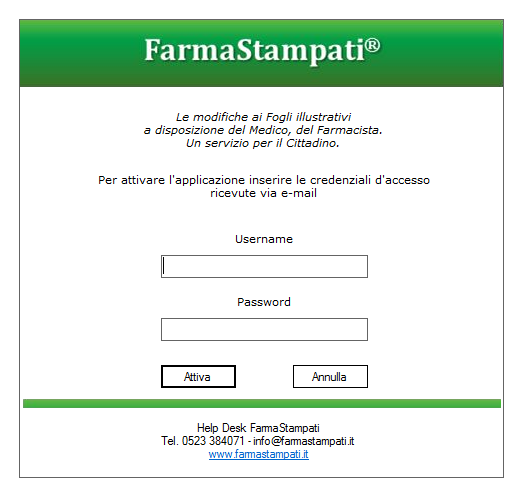 Terminata l installazione si avvierà in automatico l applicazione FarmaStampati.