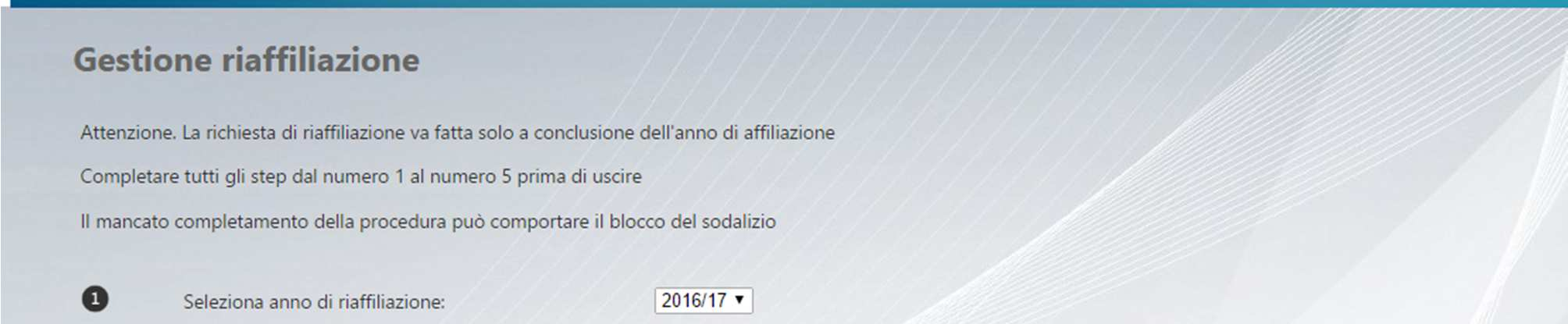 SCENARIO 2 (affiliazione scaduta) Nel caso di affiliazione attiva dopo l accesso con nome utente e password