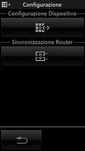 Configurazione e Sicronizzazione router Menù principale Toccando l icona si accede alla pagina di configurazione del touch screen all'interno della centrale By-me; a questo punto,