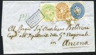 .. 100 - Antichi Stati Italiani - Lombardo Veneto - Levante Austriaco - 1864 - Lettera da