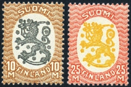 .. 250 - Finlandia - 1891 - Francobolli di Russia modificati 1 rublo angolo di foglio,