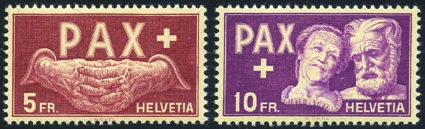 .. 25 - Svizzera - 1919/26 - Stemmi Pro Juventute, serie completa di 29 valori con leggerissima traccia. Cat.