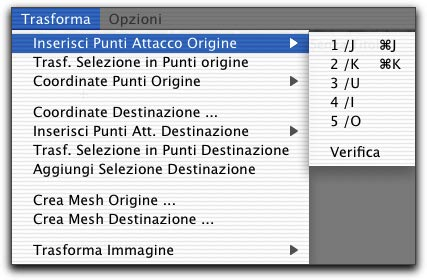 Inserisci Punti Attacco origine Questo sottomenu permette di inserire graficamente i Punti di Attacco Origine e di verificarne la validità.