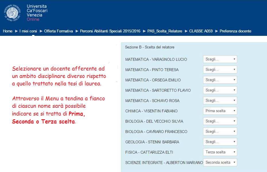 4 Tab. 1 Es. modalità di scelta del relatore classe A059 4.