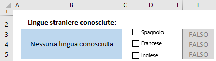 Gestionale 3 Si scriva nella cella B3 la formula che visualizza l'elenco delle lingue parlate dalla persona che compila il modulo.