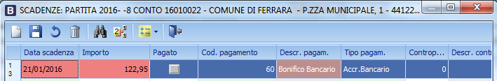 Se il cliente è gestito a Partite/Scadenze verrà visualizzata la relativa scadenza al netto dell Iva Il programma propone il codice di pagamento memorizzato in anagrafica cliente, che si può