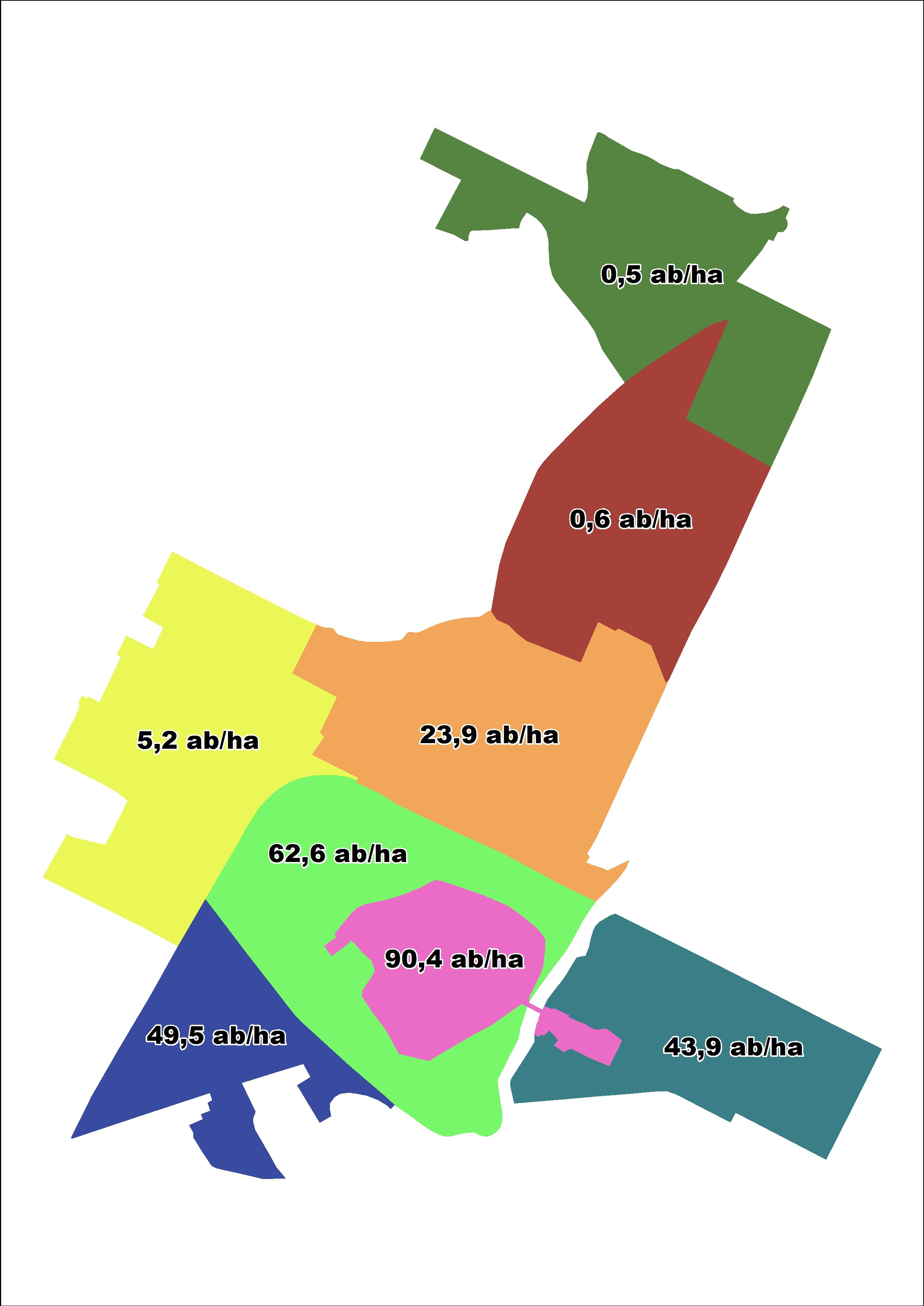 Carta della esposizione urbana: analisi delle densità Centro