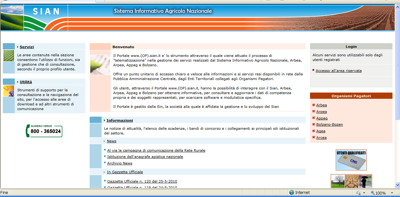 2 MODALITÁ DI COLLOQUIO In questo capitolo sono descritte le funzionalità per la Gestione del Registro Produzione Olive da Tavola, accessibile dal Portale SIAN.