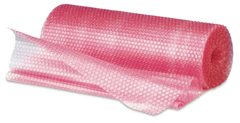 Pink antistatic bubble bags and rolls Antistatic polyethylene pink bubble film, CFC free. Bubble diameter 10 mm.